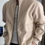 Men Solid Beige Full Zip High Neck Sweatshirt | Stylish Winterwear Jacket | Soft Fleece Warm Hoodie Alternative | Casual Slim Fit Zipper Sweatshirt for Men