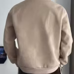 Men Solid Beige Full Zip High Neck Sweatshirt | Stylish Winterwear Jacket | Soft Fleece Warm Hoodie Alternative | Casual Slim Fit Zipper Sweatshirt for Men